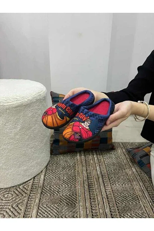 Детские домашние тапочки для мальчиков с плоской подошвой Behtah Kundura, Navy Blue — фото 2