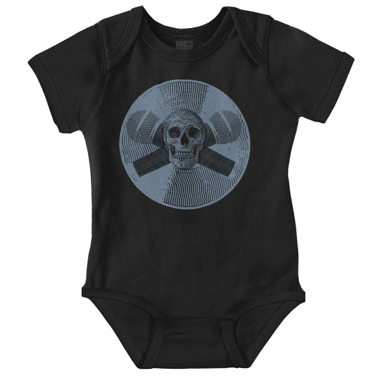 Детский боди-комбинезон с коротким рукавом Vintage Skull Cross Mics Vinyl Brisco Brands, Black