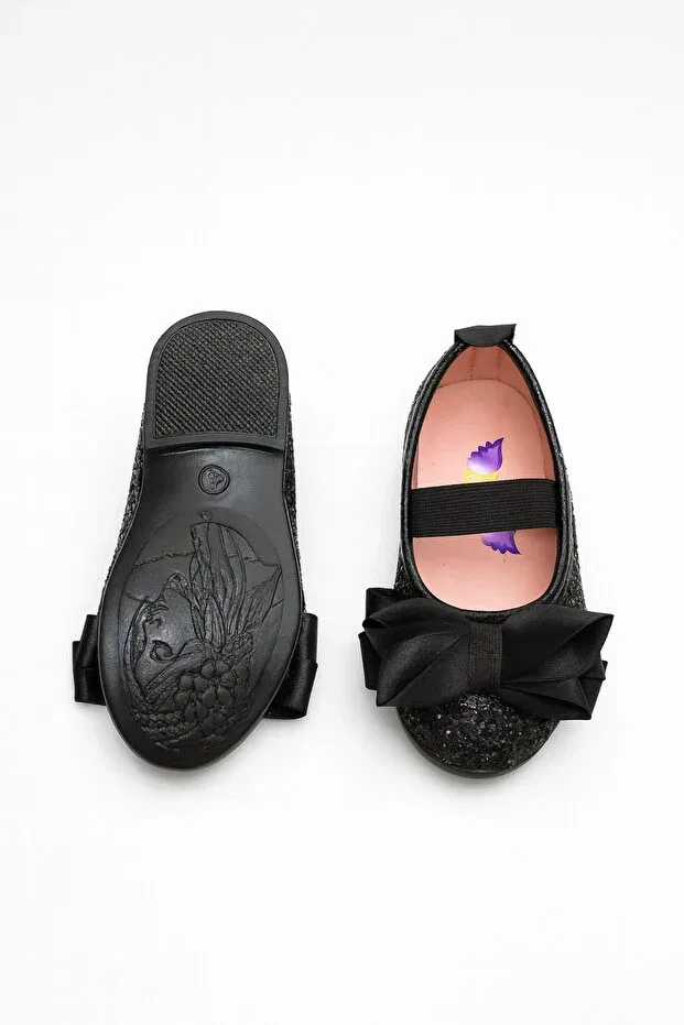 Детские балетки для девочек с ортопедической стелькой Eren Premium, Black — фото 2