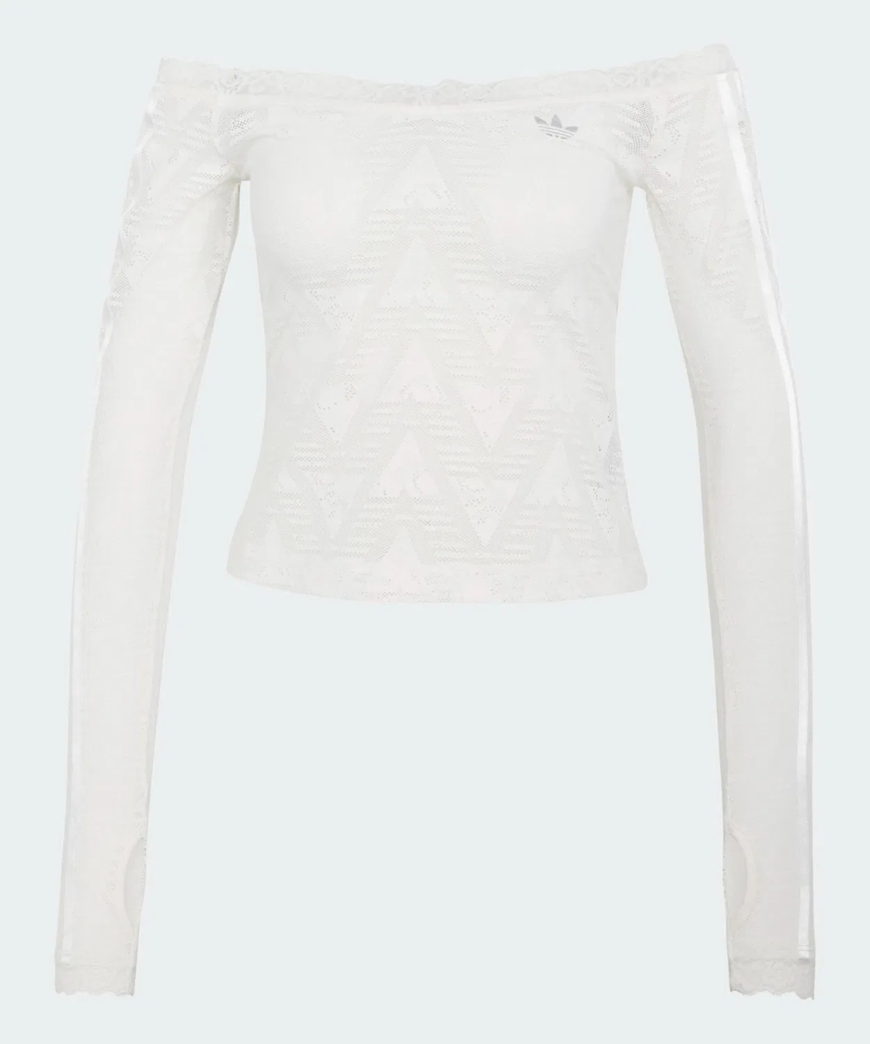 Женский топ с длинным рукавом модель Lace Bordeaux Top Adidas, White — фото 2
