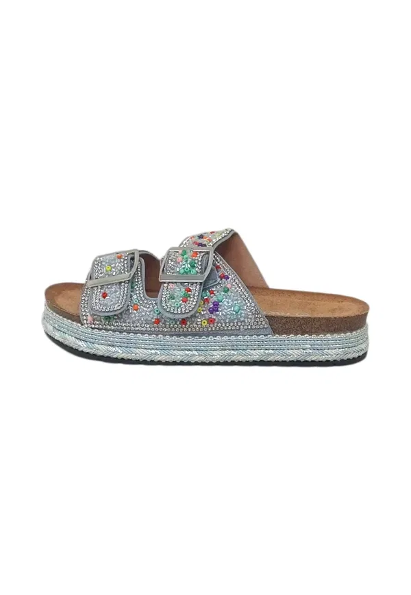 Сандалии синтетические Sandali ciabatta - mules Melania, light blue, светло-голубой