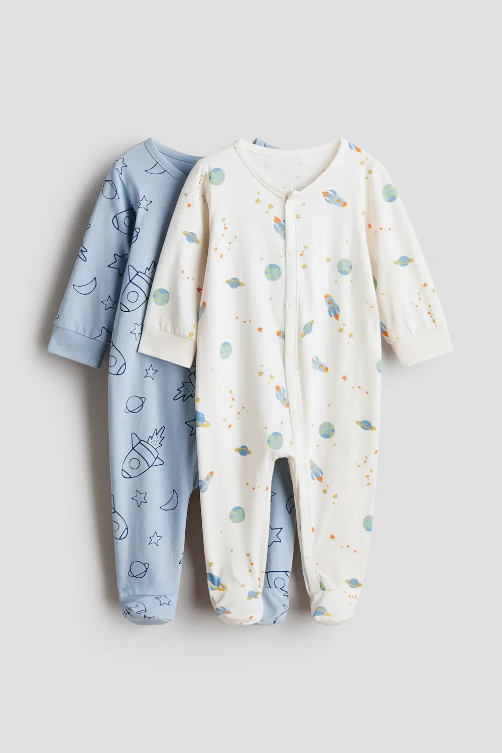 Комплект из 2 хлопковых пижам H&M, Hellblau/Weltraum