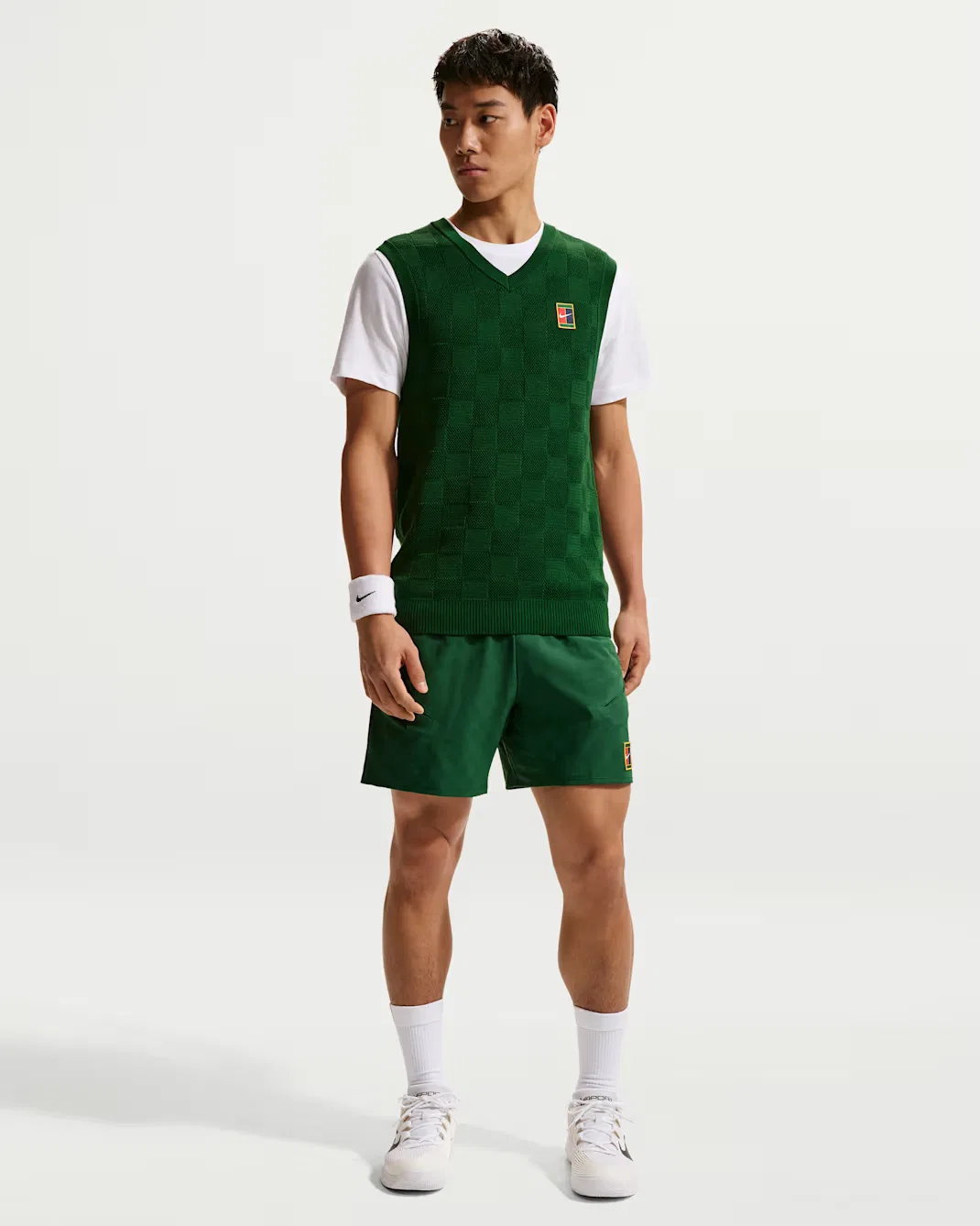 Мужской теннисный жилет-свитер NikeCourt Slam, Gorge Green — фото 4