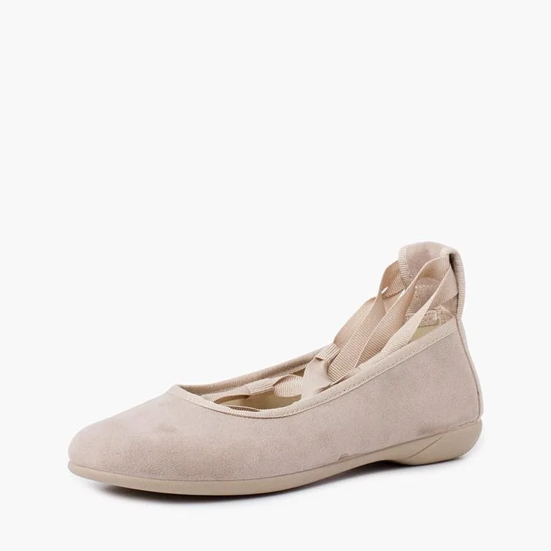 Детские балетки для девочек из искусственной замши Pisamonas, Beige — фото 2