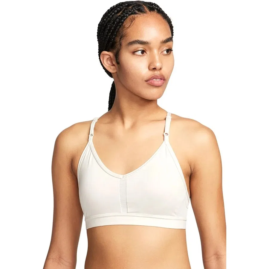 Спортивный бюстгальтер с V-вырезом Dri-FIT Indy Nike, Broken White