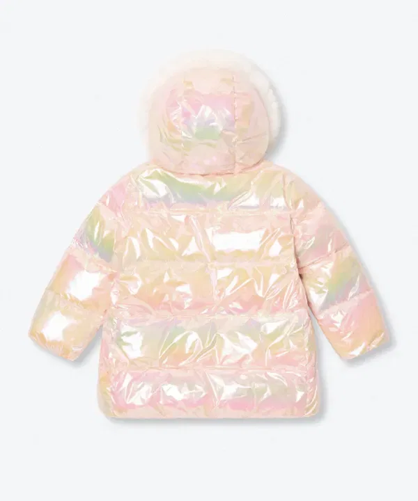 Пуховик из искусственного меха с блеском, Musinsa Standard Kids, розовый — фото 4