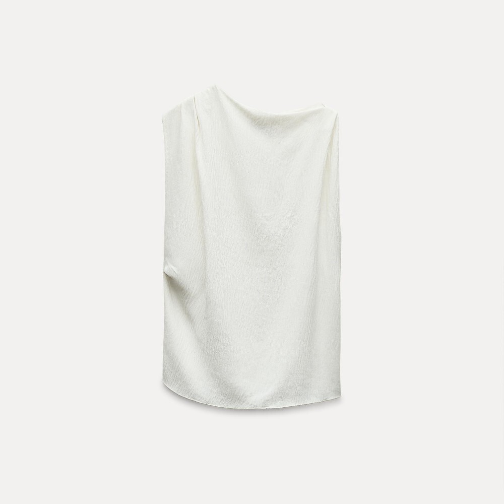 

Топ Zara Asymmetric Rustic, белый