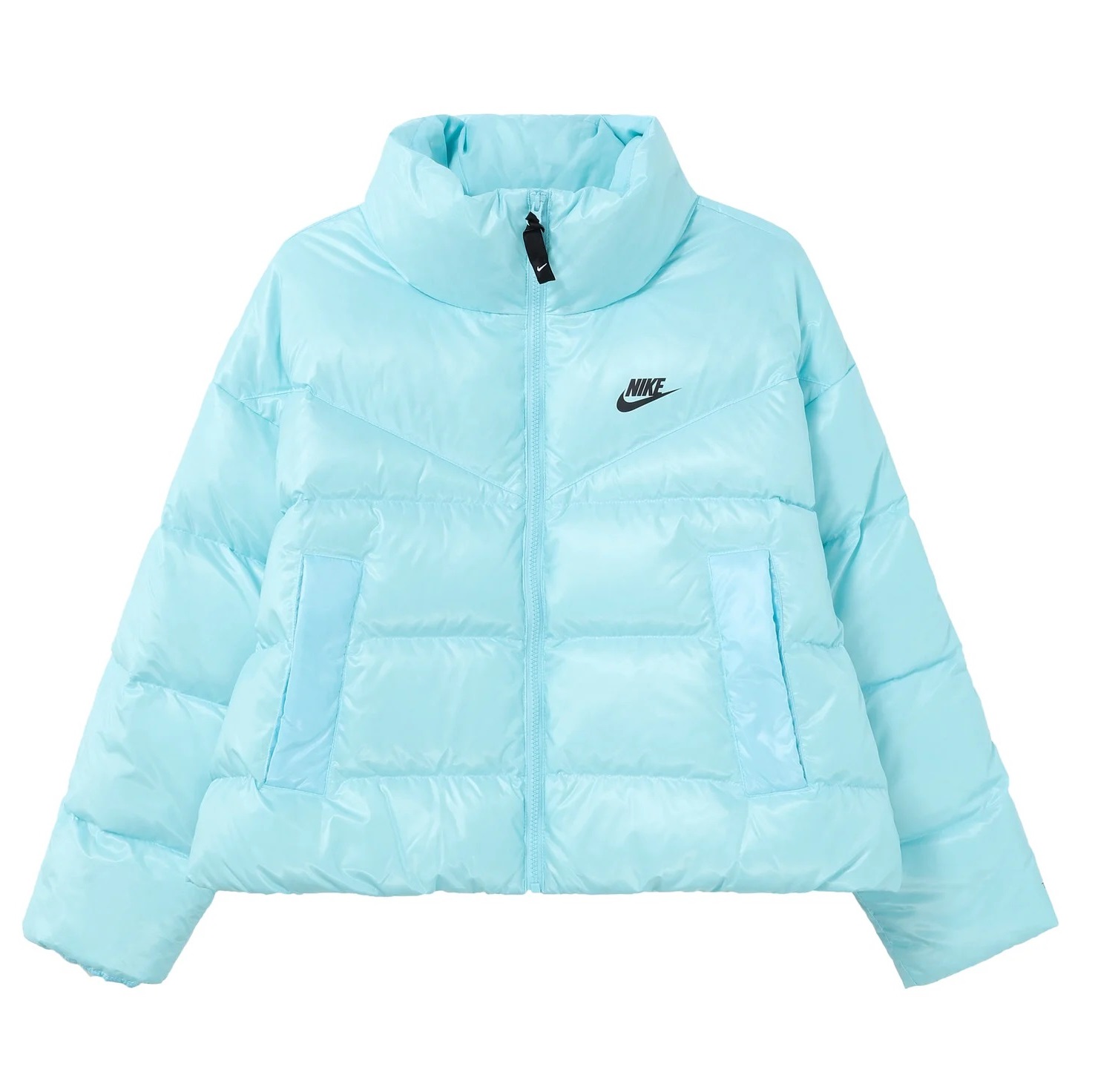 

Пуховик Nike Solid Color Straight Long Sleeves, голубой