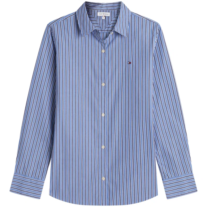 Женская рубашка с воротником Tommy Hilfiger, Navy Blue White Stripes — фото 4