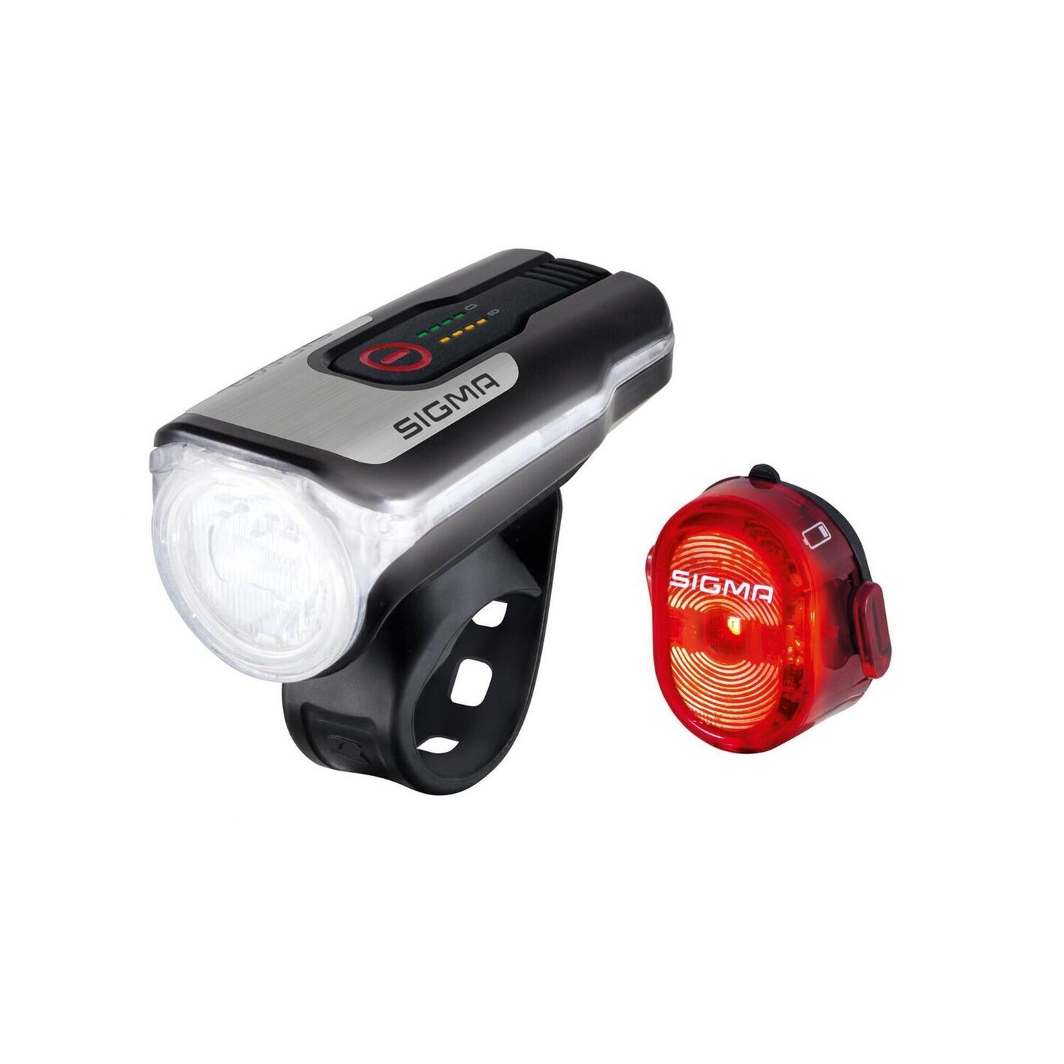 

Велосипедный фонарь Sigma Sport Aura 80 USB & Nugget II, черный/красный/красный