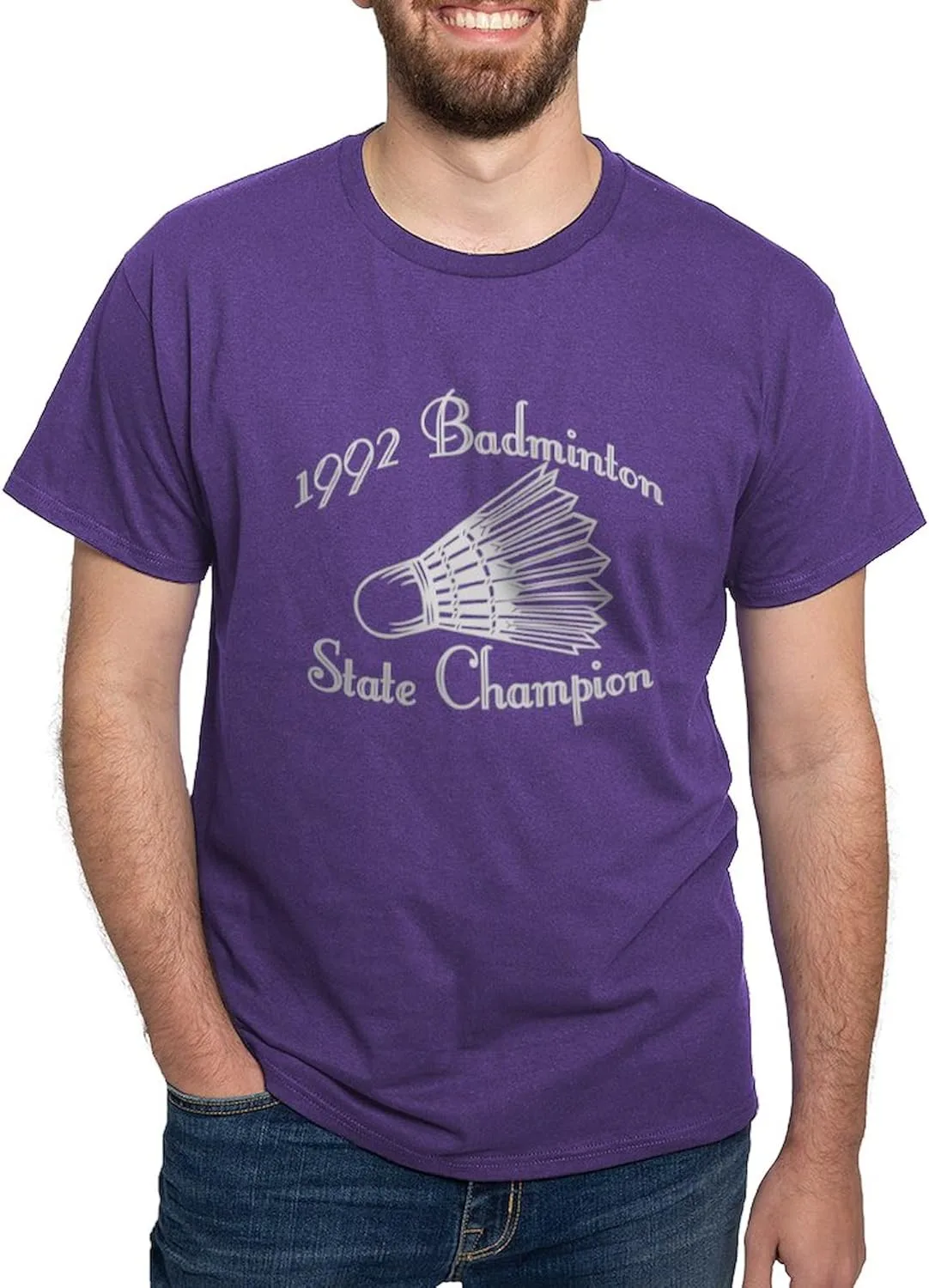 

Футболка мужская Badminton State Champions, 100% Cotton, Classic Graphic White CafePress