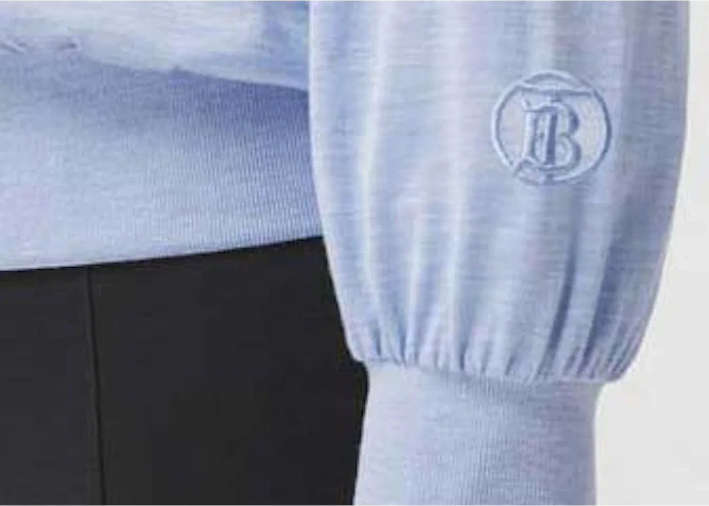 Женская рубашка с длинным рукавом с монограммой Burberry, Light Blue — фото 2