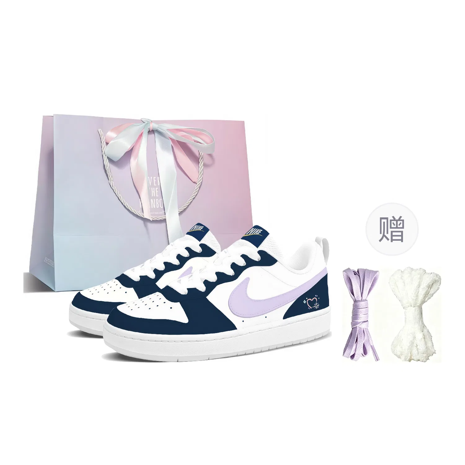 Детские кроссовки для скейтбординга с принтом, модель BQ5448-121, Nike, Light Purple