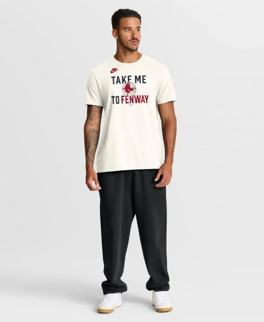 Мужская кремовая футболка Boston Red Sox Cooperstown Collection в стиле 70-х Nike, Cream — фото 2