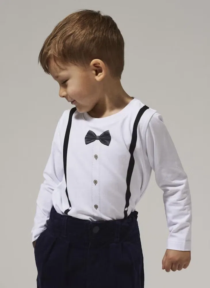 Рубашка с принтом подтяжек и бабочки nmmryder regular fit Name It, белый