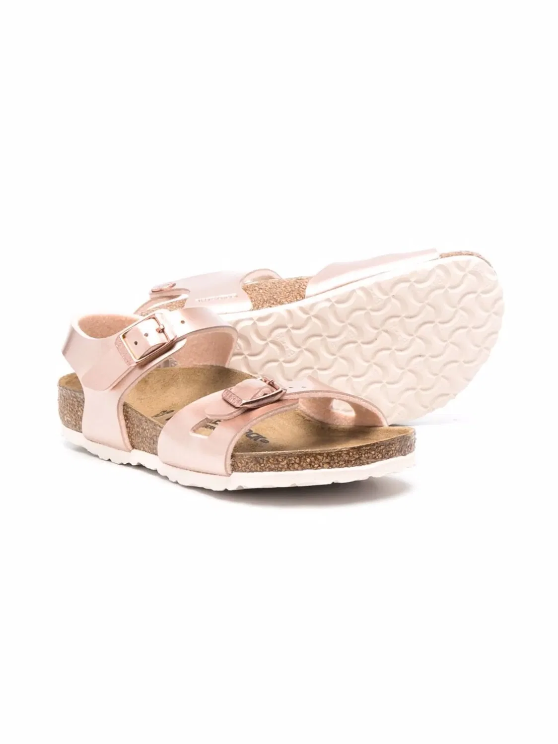 Birkenstock Сандалии кожаные розовый металлик — фото 3