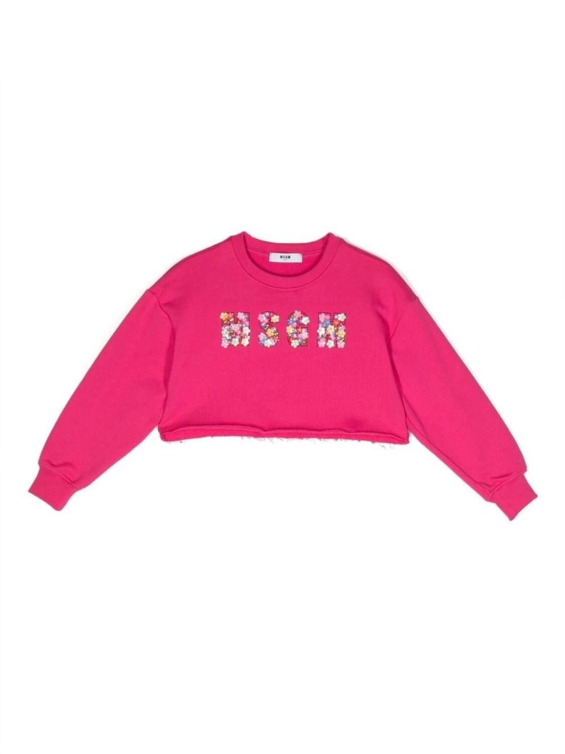 

MSGM Kids укороченная толстовка с логотипом, розовый