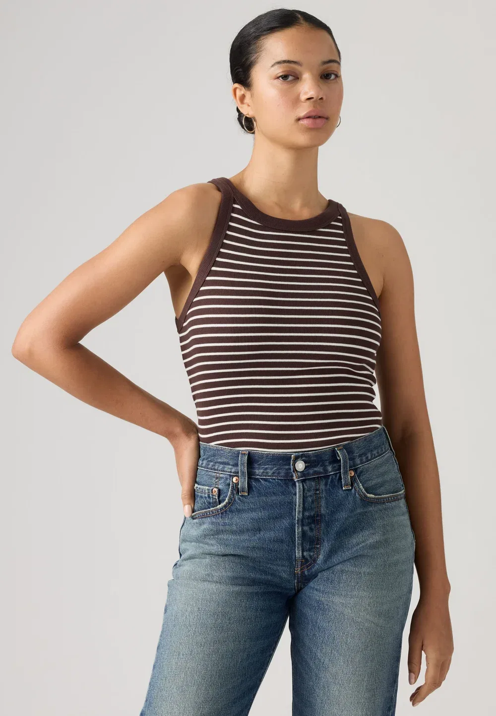Майка Essential Racer - топ Levi'S, Brown/Offwhite