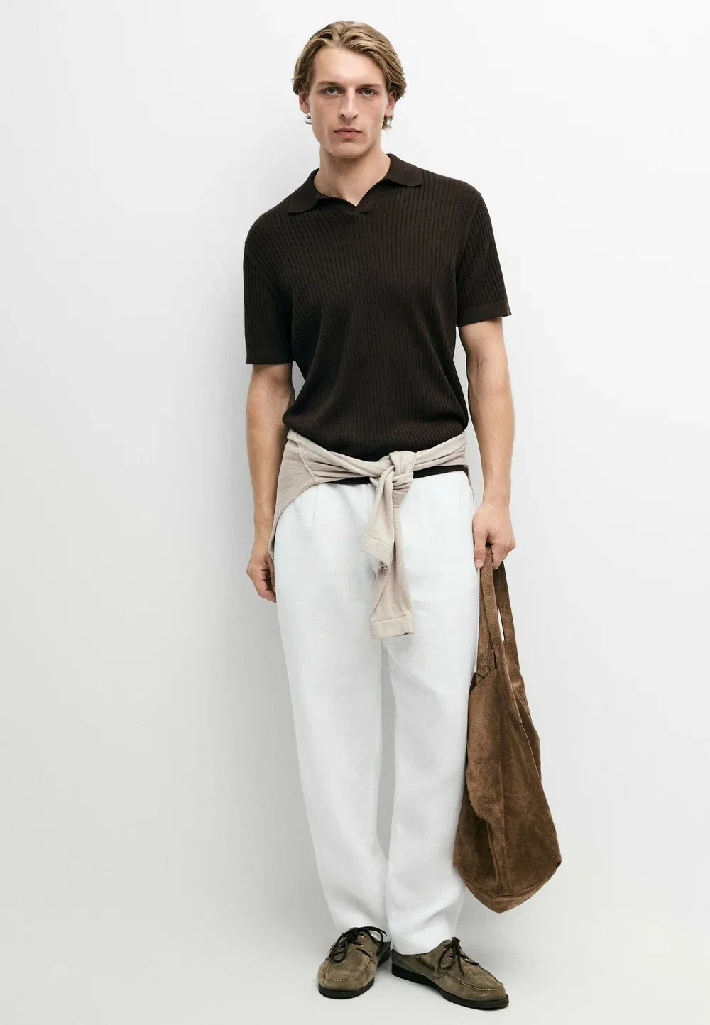 Рубашка поло Massimo Dutti, Dark Brown — фото 2