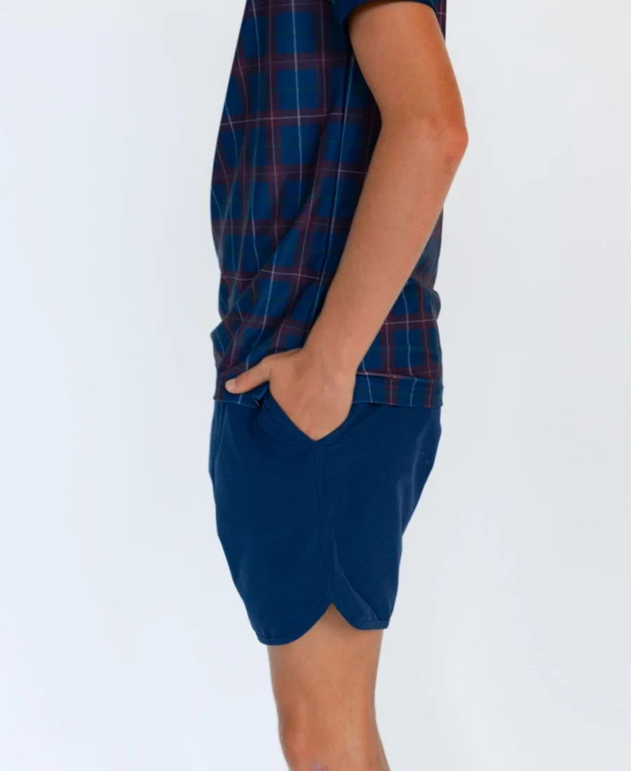 Шорты с четырехсторонней растяжимостью Boys' 2T-16 Super Short Courtside Kids, Navy — фото 4