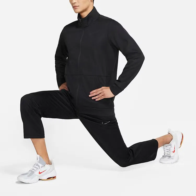 Куртка спортивная тренировочная с воротником-стойкой Therma Nike, черный — фото 3