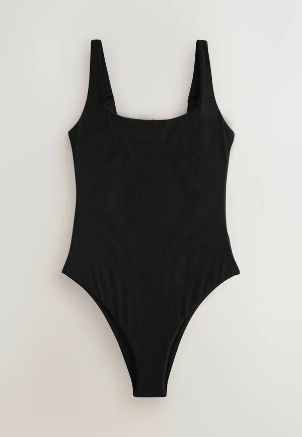 Купальник комплект из 2 штук квадратный вырез Regular Fit Next Black Rib, черный/синий — фото 3