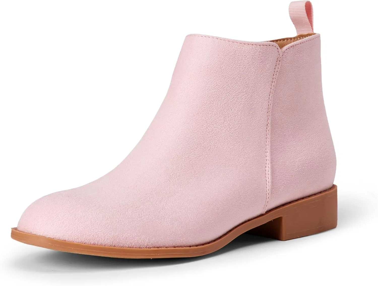 Детские ботинки для девочек на молнии Amazon Essentials, Pink Faux Suede