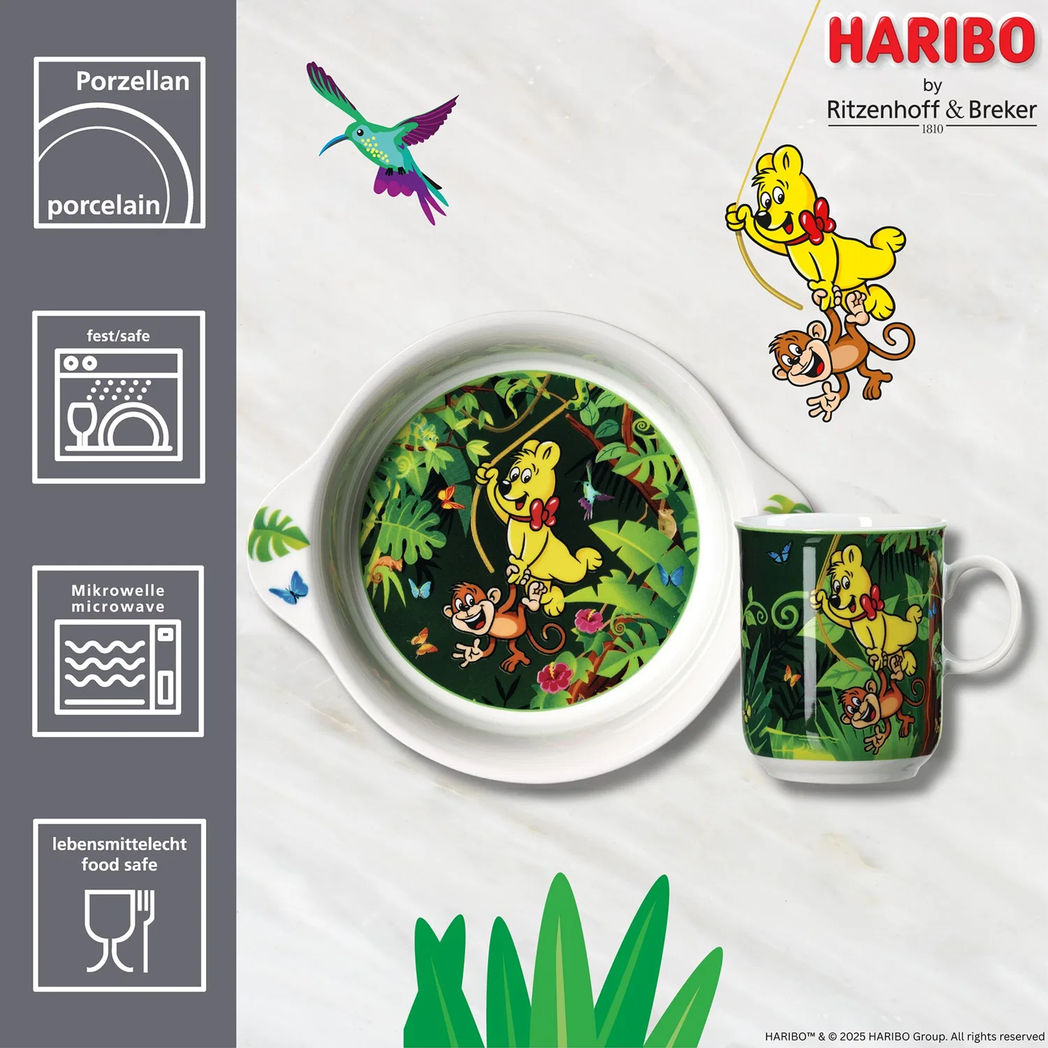 Детский набор посуды 2 предмета HARIBO Jungle Ritzenhoff & Breker, Green — фото 3