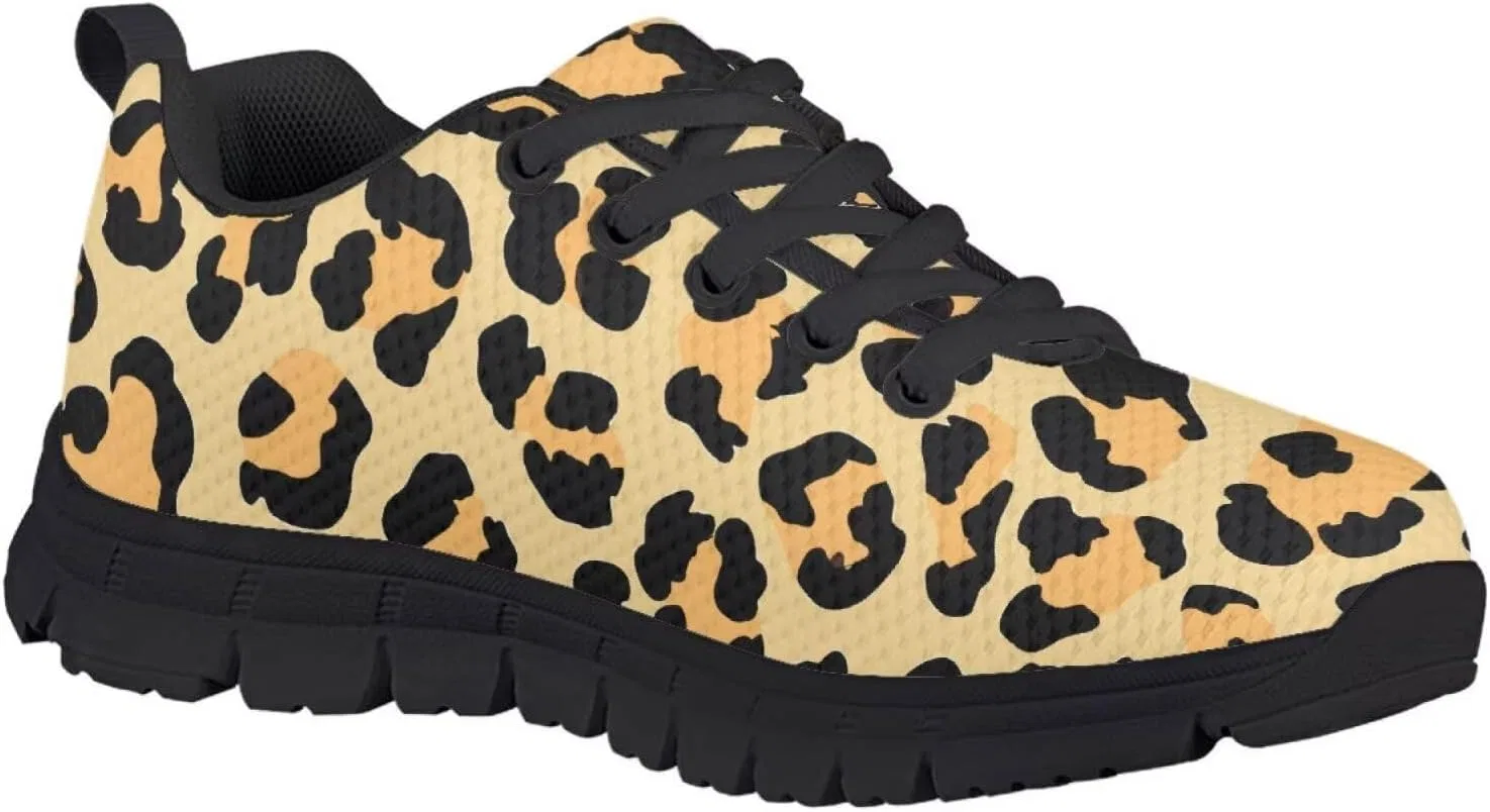 Детские дышащие слипоны с принтом Blue Golf Ball Shoes Pointodoor, Brown Leopard Print — фото 4
