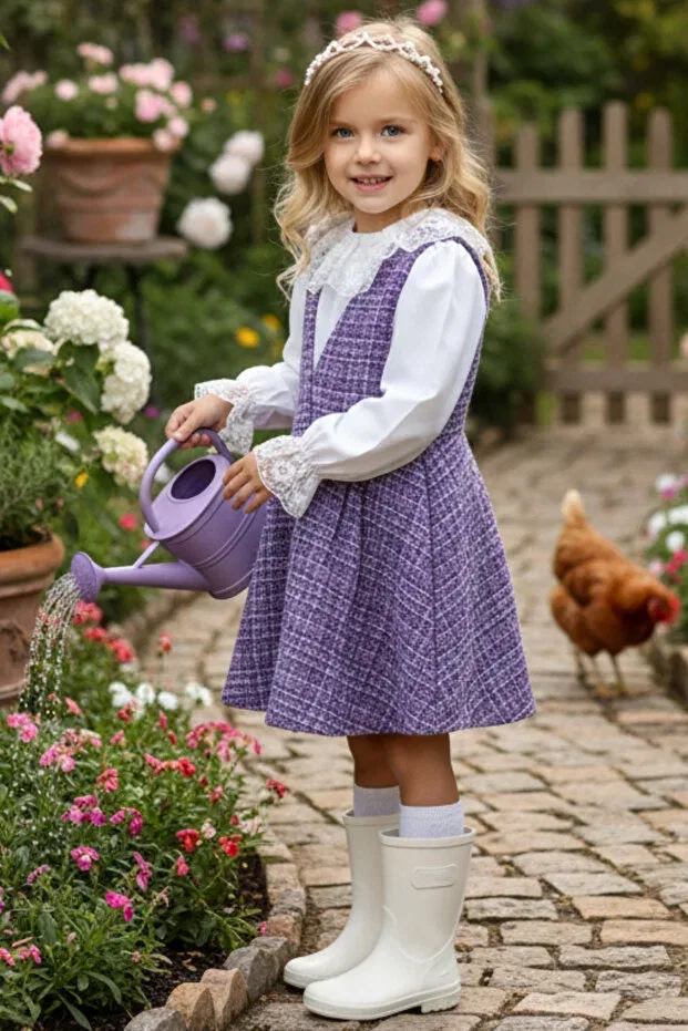 Детское платье-жилет для девочек хлопковое valeria lilac Parla Kids, Lavender
