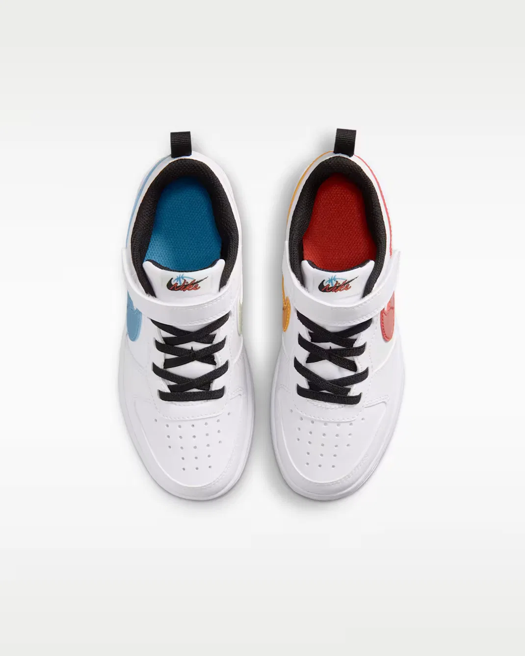 Детская обувь Nike Court Borough Low, White/Picante Red/Barely Volt/Current Blue — фото 4
