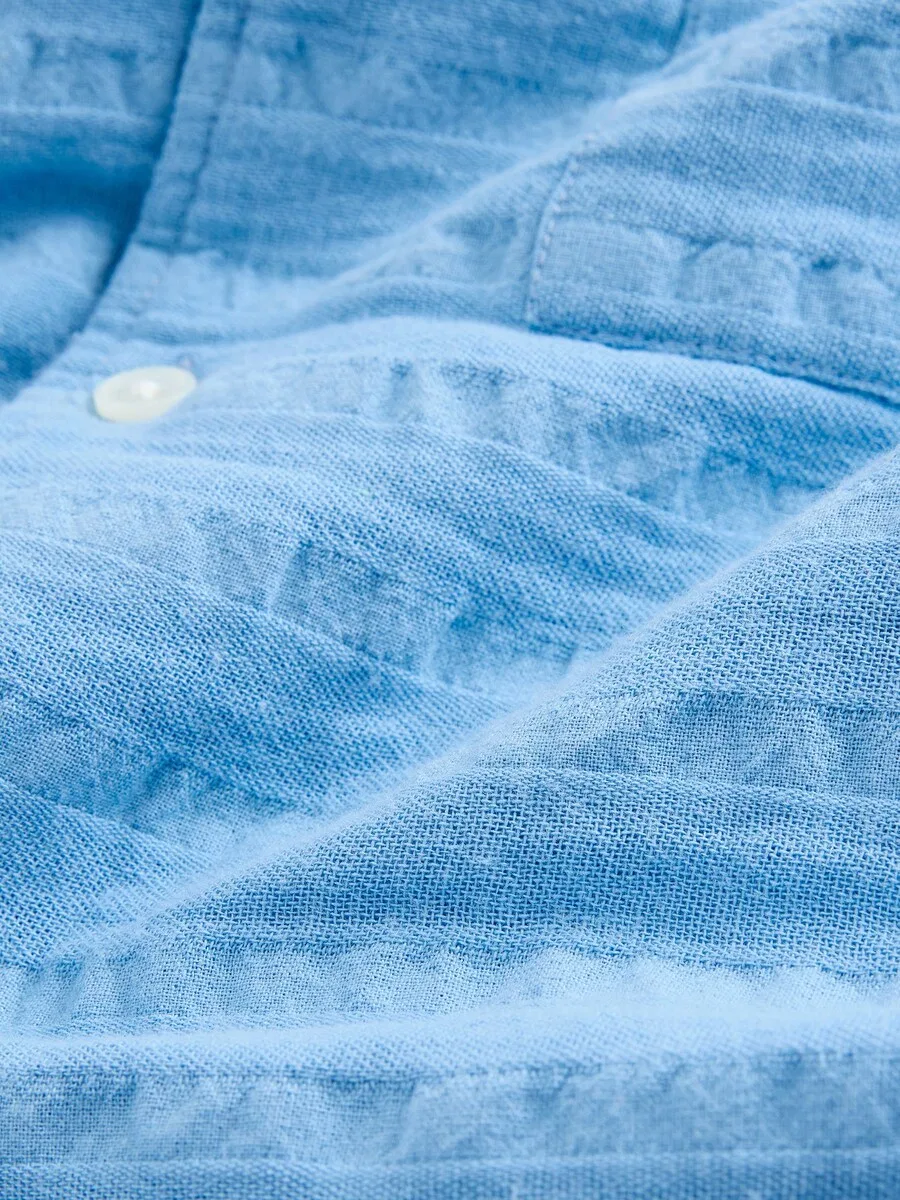 Рубашка Next Comfort fit Button Up Shirt 'Edit' светло-голубого цвета — фото 3