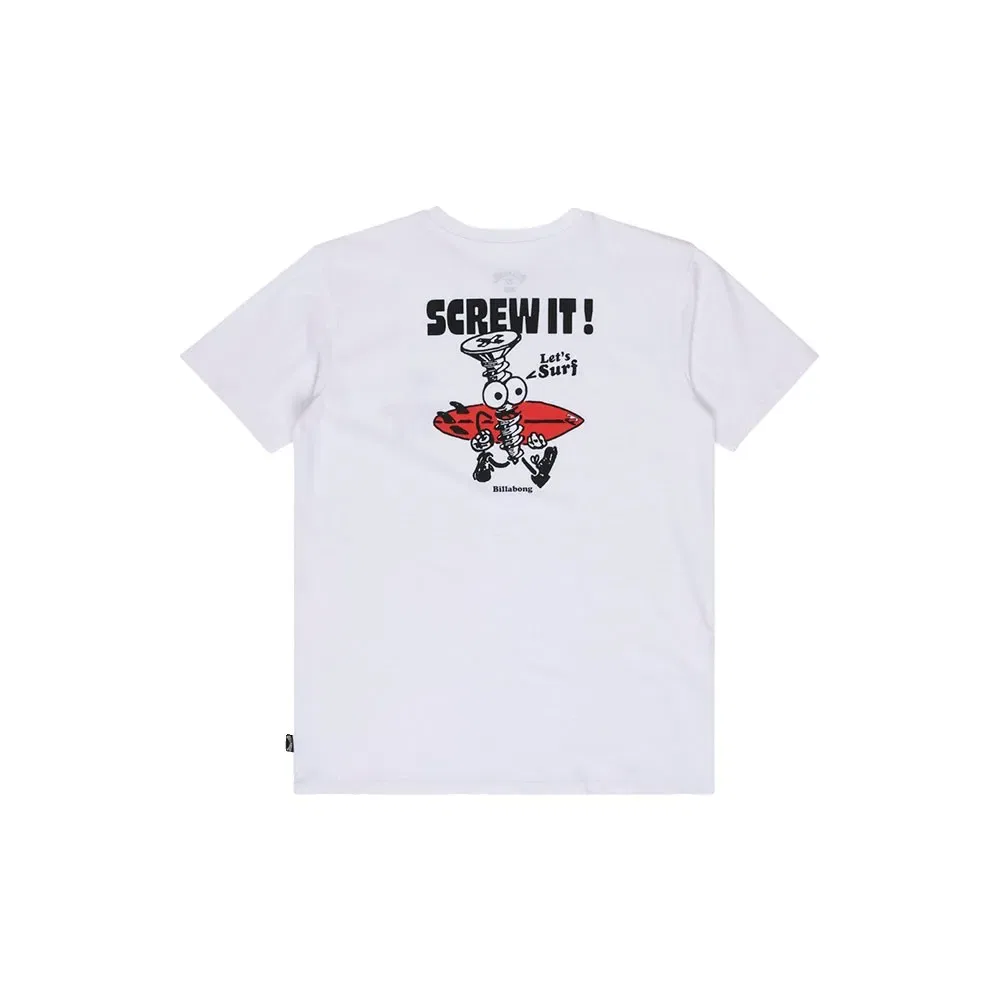 Детская футболка с коротким рукавом для мальчиков Screw It Billabong, White — фото 4