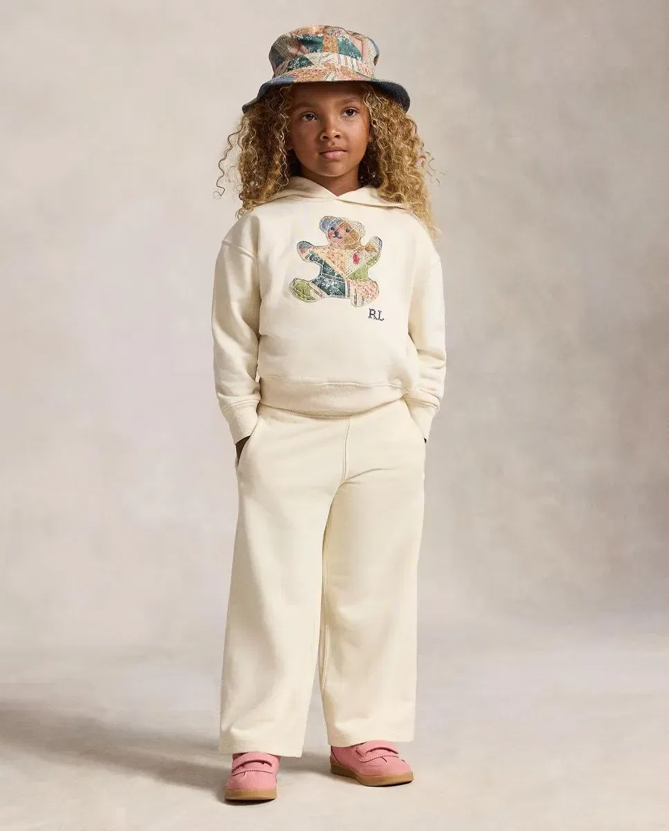 Детская худи для девочек с принтом Osito Polo Ralph Lauren, Crema — фото 3