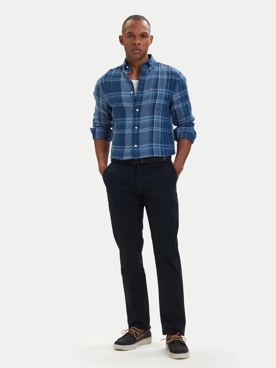 Мужская рубашка стандартного кроя Madras Check Tommy Hilfiger, синий — фото 2