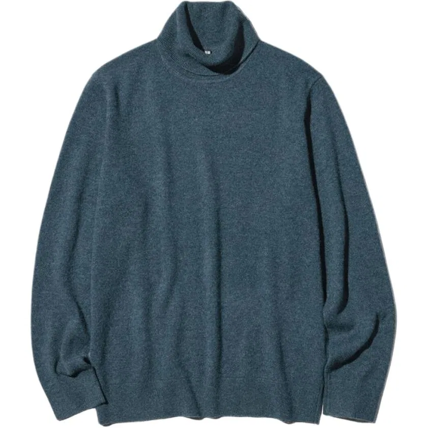 Мужской кашемировый свитер с длинным рукавом UNIQLO, Dark Blue