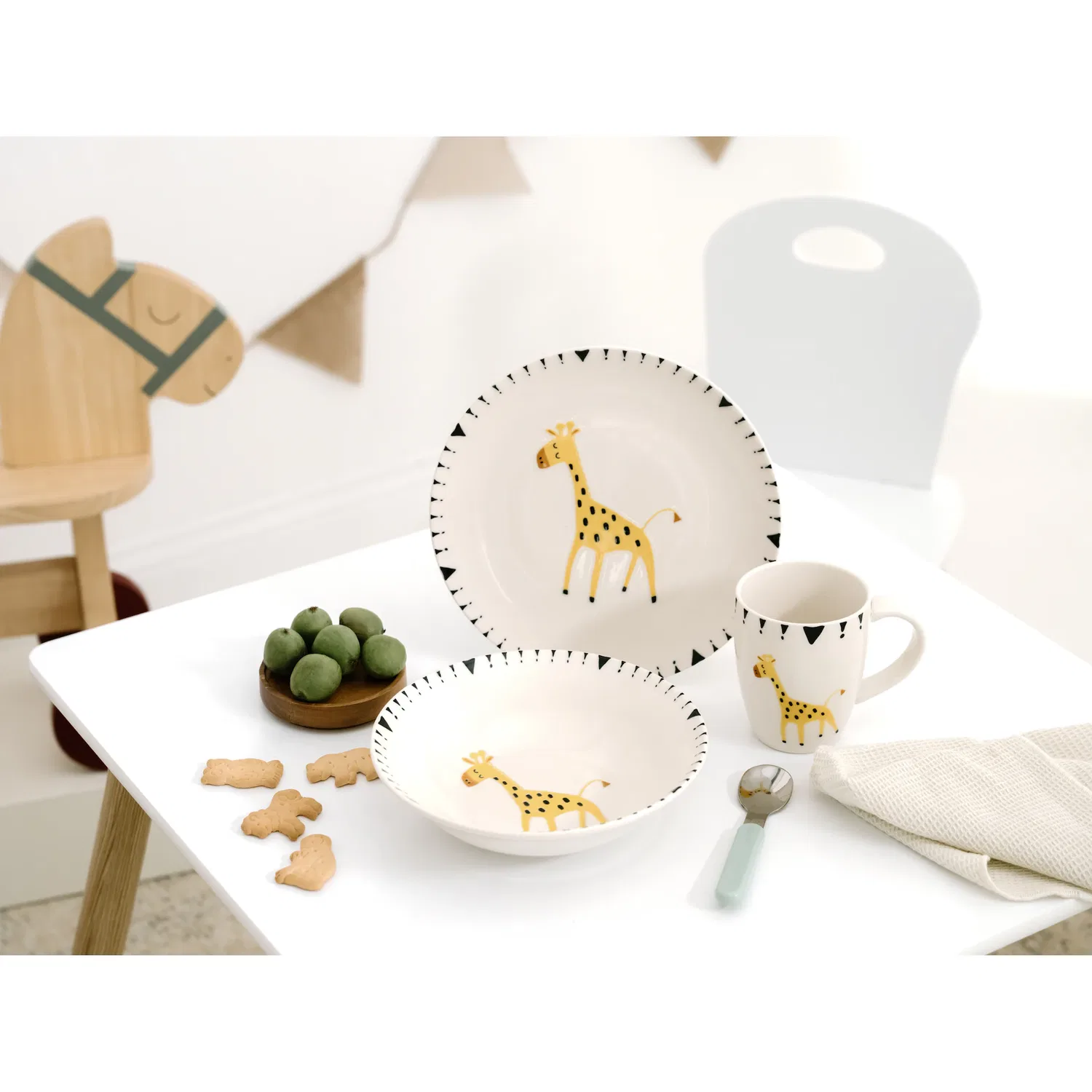 Детский набор посуды 3 предмета Safari Giraffe CreaTable, Разноцветный — фото 2