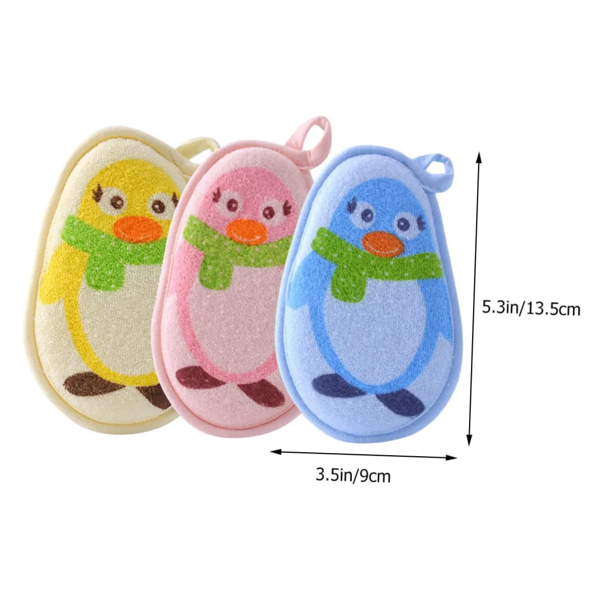 Спонж для ванны Minkissy, 3 шт, 13.5x9x2 см, мультиколор — фото 2