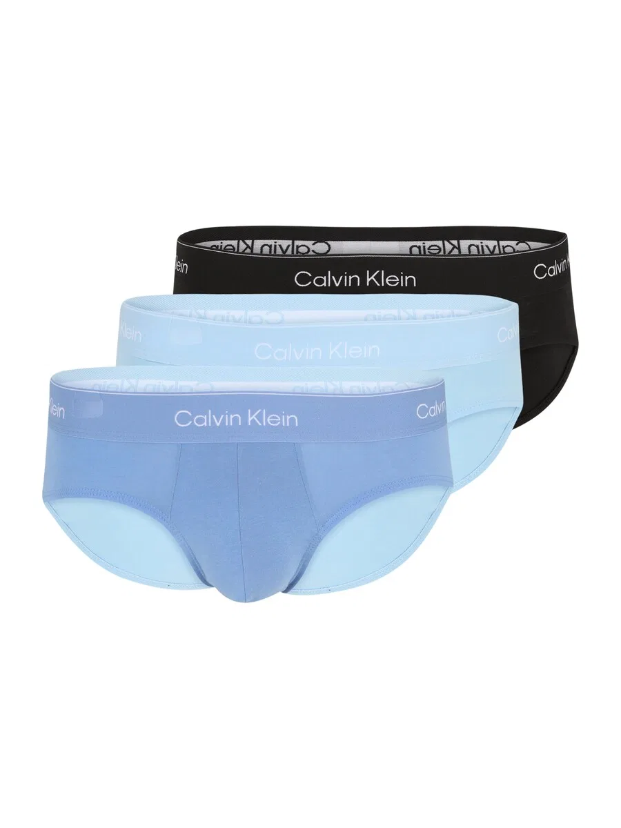 Трусики Calvin Klein синего, светло-голубого и черного цвета