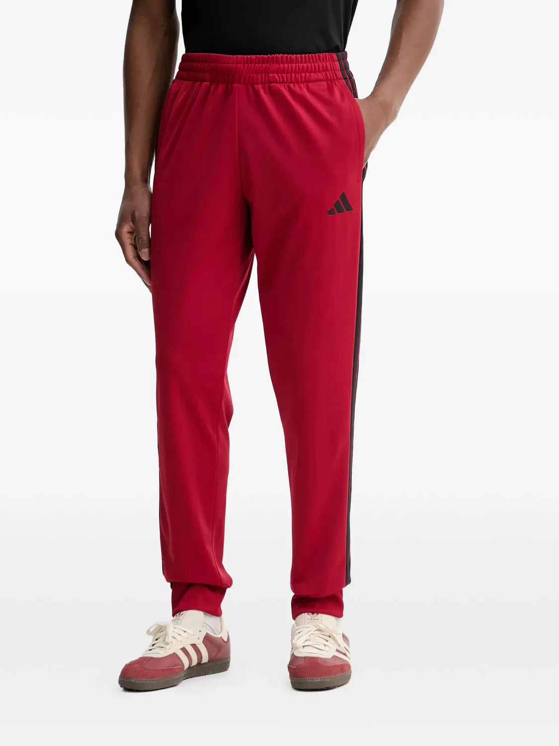 Adidas Спортивный костюм с тремя полосками красный