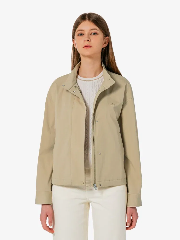 Куртка LACOSTE с высоким воротником Beige — фото 4