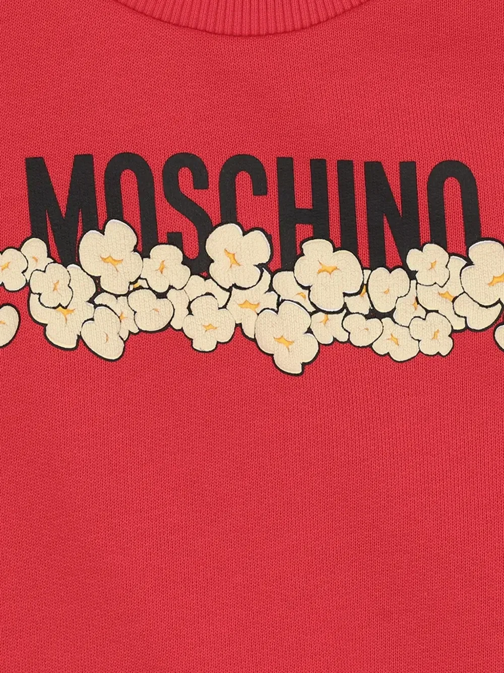 Свитер с логотипом и принтом попкорна Moschino Kids, красный — фото 3