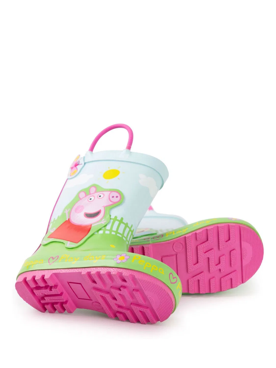 Резиновые сапоги Peppa Pig Kids Wellies with Handles Vanilla Underground, зеленый — фото 4