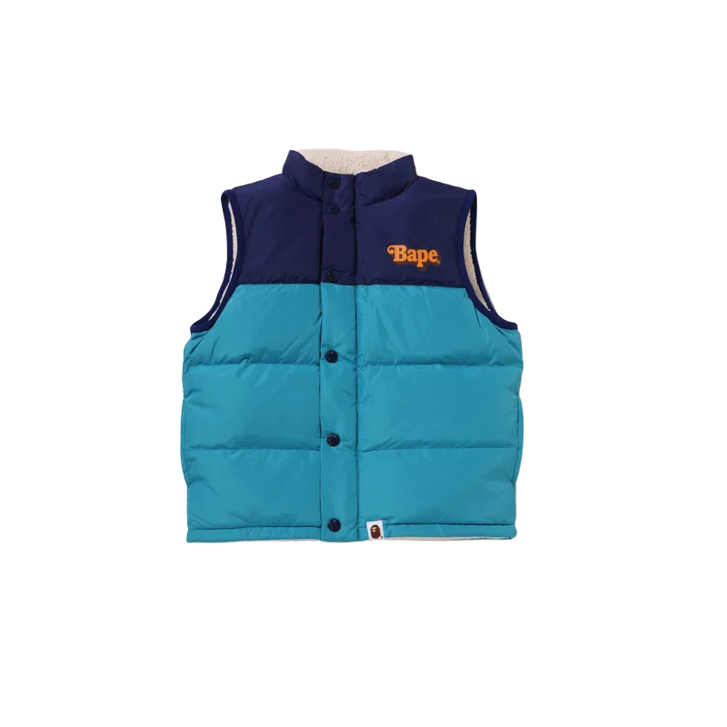Детский жилет на пуху с воротником-стойкой A BATHING APE, Dark Blue NYX