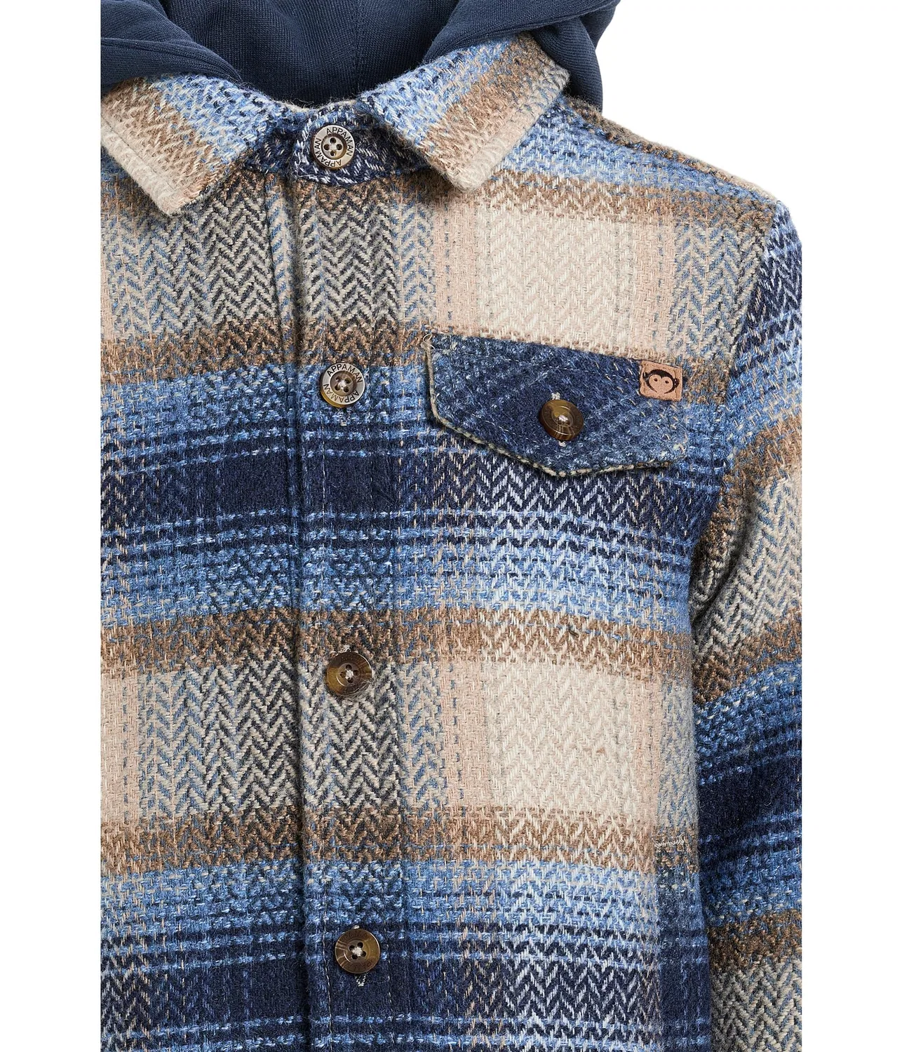Толстовка с капюшоном Glen (для малышей/детей постарше) Appaman Kids, Blue Herringbone Plaid — фото 3
