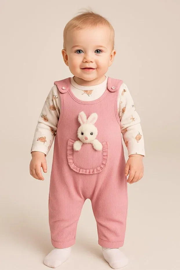 Детский комбинезон-комплект с длинным рукавом Dinamik Çocuk, Lila Toy Rabbit