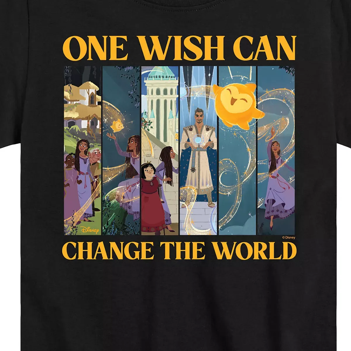 Детская футболка с принтом One Wish Can Change The World Disney, Navy — фото 2