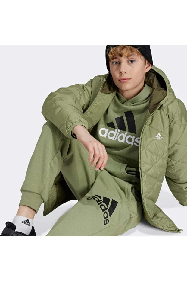 Детское пальто для девочек утепленное Adidas, Tent Green — фото 4