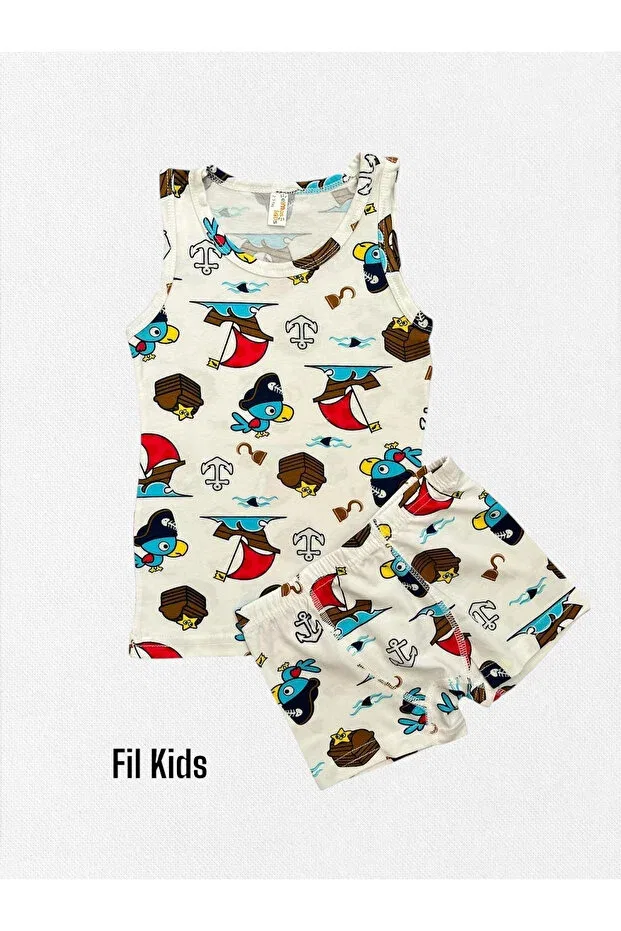Детский комплект для мальчиков из хлопка Captain Parrot Elmas Kids, White