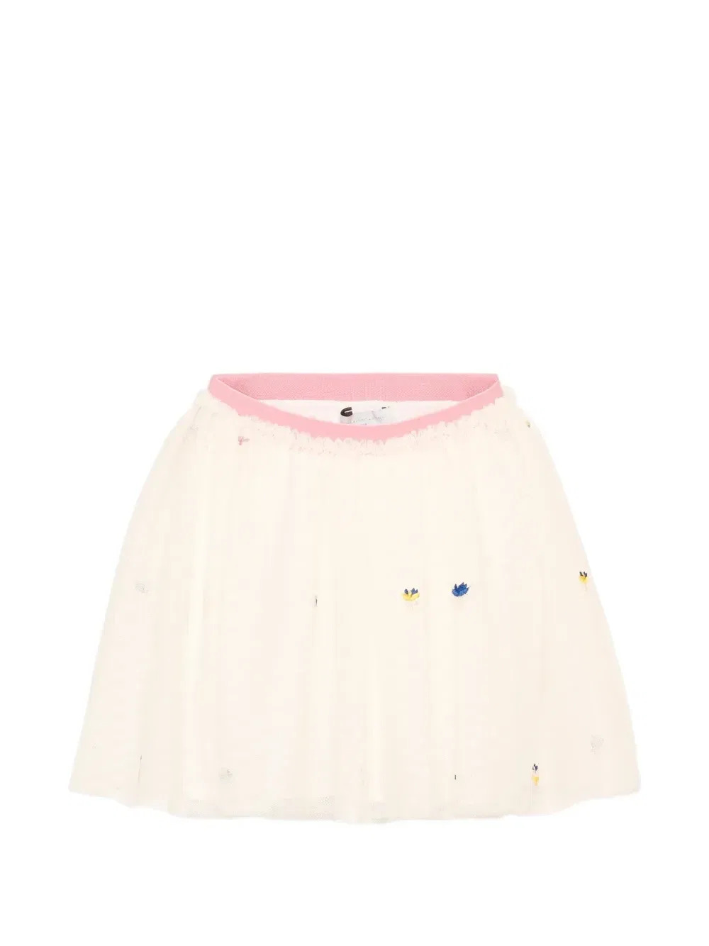 Юбка из тюля с цветочной вышивкой Stella Mccartney Kids, бежевый